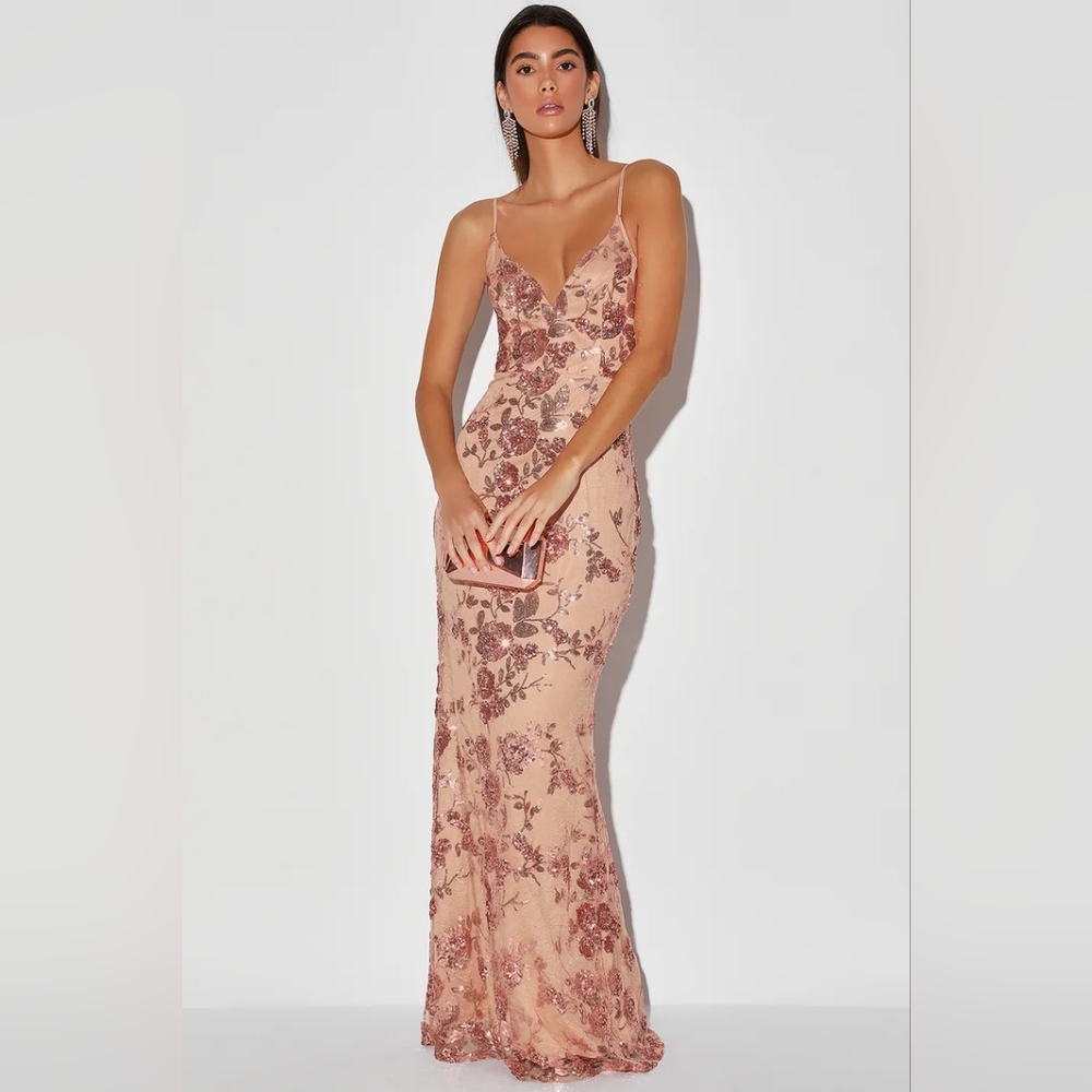 Lulu's floral sequin dress